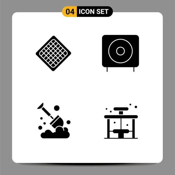 Universal Icon Symbols Group Modern Solid Glyphen Fast Landwirtschaft Waffel — Stockvektor