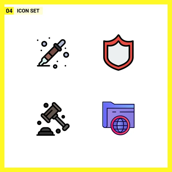 Stock Vector Icon Pack Line Signs Symbols Color Picker Security — Stock Vector