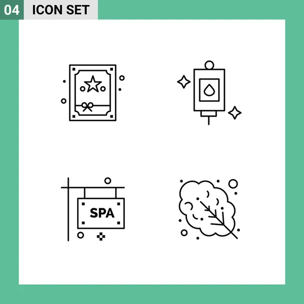 Stock Vector Icon Pack Linha Sinais Símbolos Para Presente Spa — Vetor de Stock