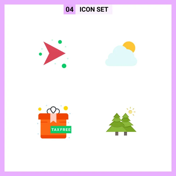 Pack Creative Flat Icons Arrows Gift Right Sun Fir Editable — Stock Vector