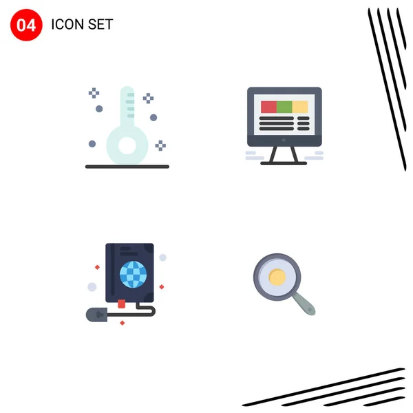 Group Modern Flat Icons Set Disease Web Health Laptop Βιβλίο — Διανυσματικό Αρχείο