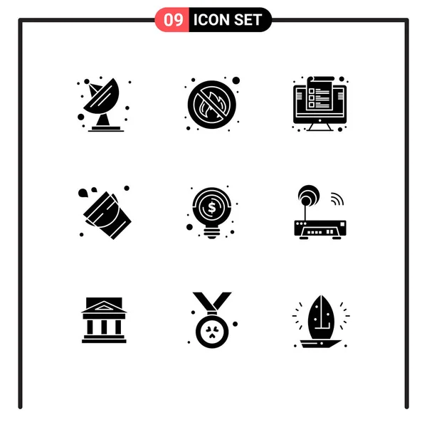 Universal Icon Symbols Group Modern Solid Glyphen Business Tool Device — Stockvektor