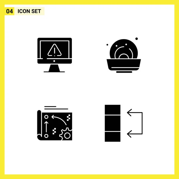 Kreatywne Ikony Nowoczesne Znaki Symbole Komputera Automatyki Internetu Żywności Technologii — Wektor stockowy