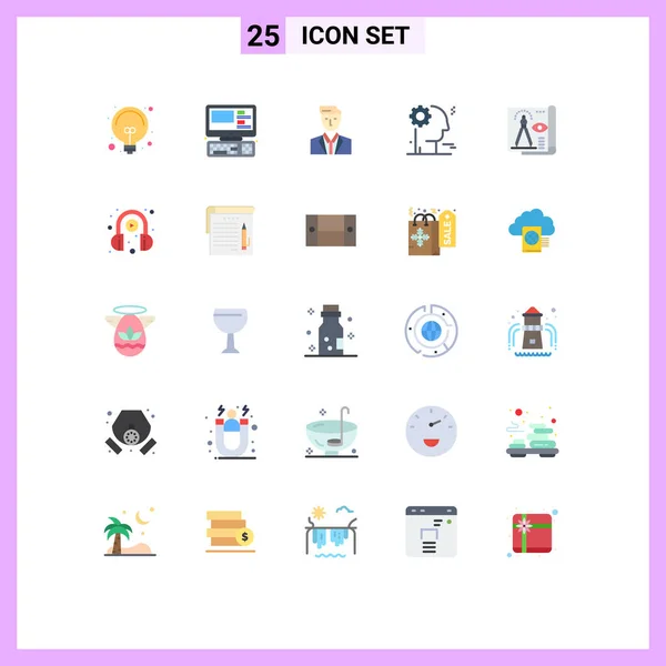 Creative Icons Modern Signs Symbols Document Business Boss Gear Editable — стоковый вектор