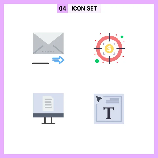 Stock Vector Icon Pack Líneas Signos Símbolos Para Correo Electrónico — Archivo Imágenes Vectoriales