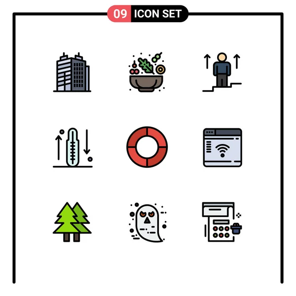 Iconos Creativos Signos Símbolos Modernos Diagrama Aumento Flecha Salud Gota — Vector de stock