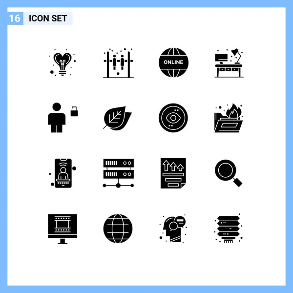Iconos Creativos Signos Símbolos Modernos Humanos Avatar Línea Escritorio Elementos — Vector de stock