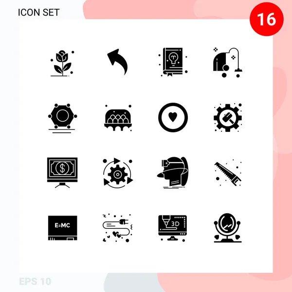 Universal Icon Symbols Group Modern Solid Glyphen Agriculture Network Guide — Stockvektor