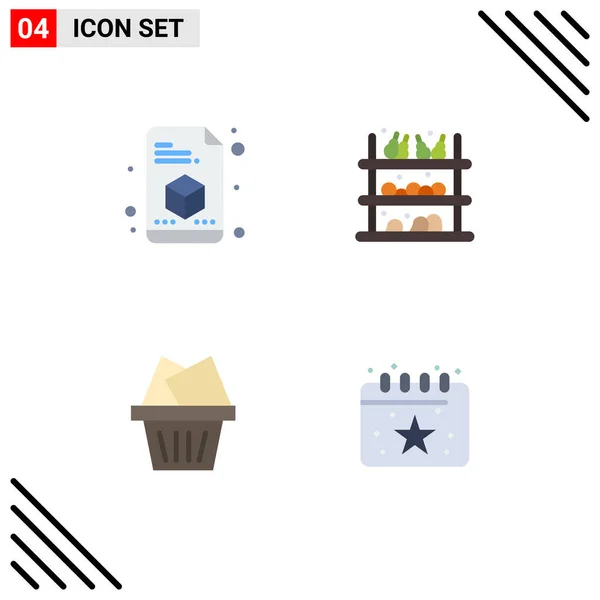 Creative Icons Modern Signs Symbols Printer Box Grocery Fruit Calendar — Stock Vector