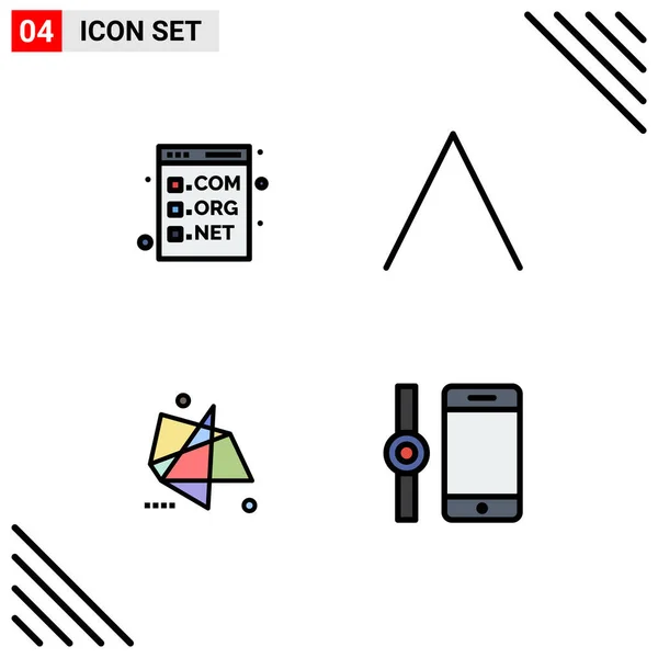 Mobile Interface Filledline Flat Color Set Pictograms Browser Effects Development — Stock Vector