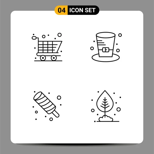 Universal Icon Symbols Group Modern Filledline Flat Colors Cart Ice — Stockový vektor