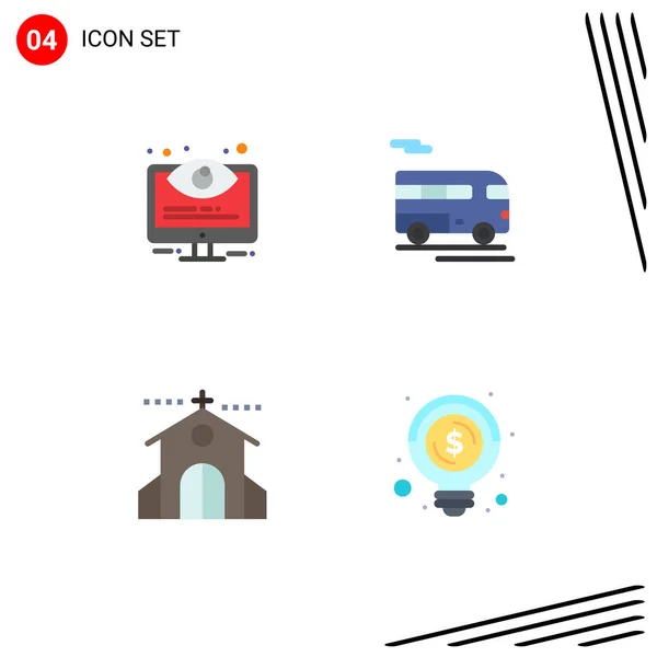 Mobile Interface Flat Icon Set Pictograms Configuration Celebration Options Coach — Stock Vector