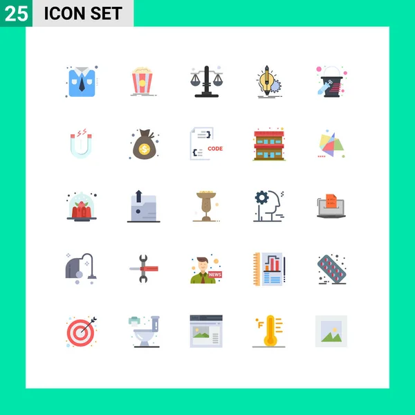 User Interface Flat Color Pack Modern Signs Symboles Color Lightbulb — Image vectorielle