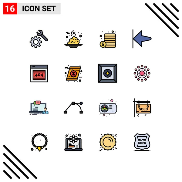 Set Modern Icons Symbols Signs Server Error Page Cash Error — Stock Vector