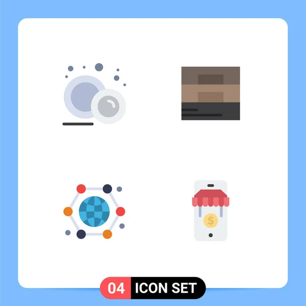 Universal Flat Icons Set Web Mobile Applications Crockery Connection Plate — 스톡 벡터