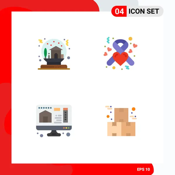 Universal Icon Symbols Group Modern Flat Icons Bowl Computer Globe — Stockový vektor