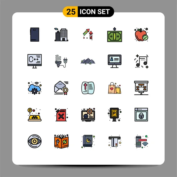 Creative Icons Modern Signs Symbols Apple Finance City Business Firerecracker — стоковый вектор
