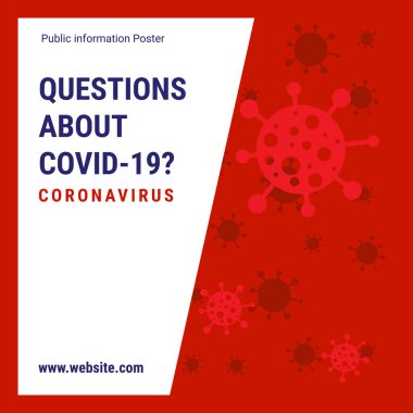 Coronavirus hakkında Kamu Bilgileri Posteri. COVID 19 posteri. Vektör COVID-19 Farkındalık Posteri