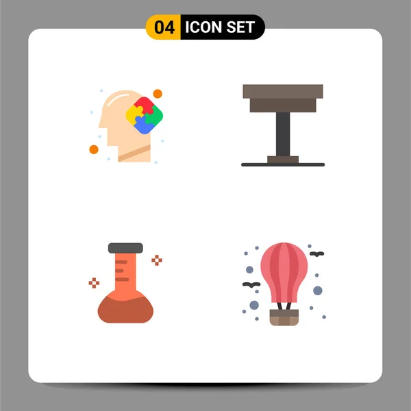 Universal Flat Icons Set Web Mobile Applications Human Chemical Puzzle — Stock Vector