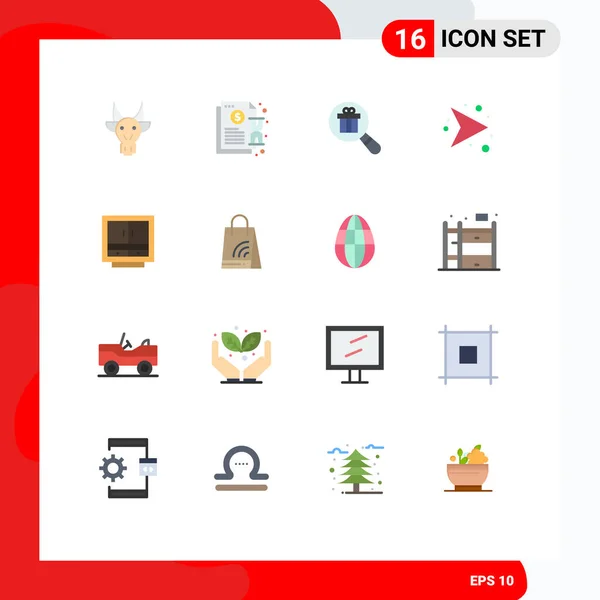 Modern Set Flat Colors Pictograph Right Direction Notification Arrow Ecommerce - Stok Vektor