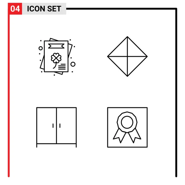 Editable Vector Line Pack Simple Filledline Flat Colors Cultures Ντουλάπα — Διανυσματικό Αρχείο