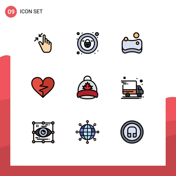 Stock Vector Icon Pack Líneas Signos Símbolos Para Tapa Roto — Vector de stock