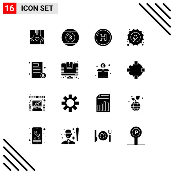 Stock Vector Icon Pack Sinais Linha Símbolos Para Hidrelétrica Elétrica — Vetor de Stock