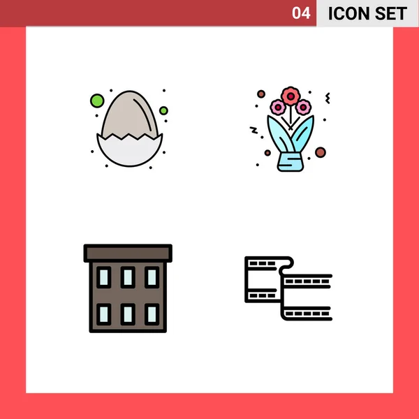 Stock Vector Icon Pack Sinais Linha Símbolos Para Bebê Edifícios — Vetor de Stock