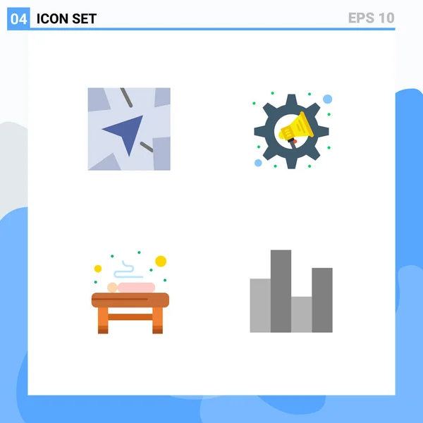 Flat Icon Pack Mit Universellen Symbolen Für Gps Entspannung Marketing — Stockvektor