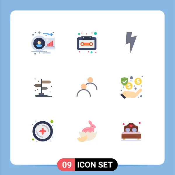 Mobile Interface Flat Color Set Van Pictogrammen Van Look Pointer — Stockvector