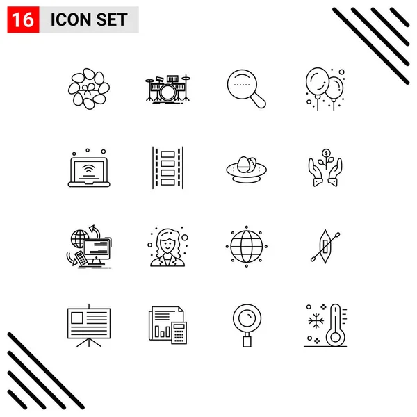 Группа Контуров Знаки Символы Iot Интернет Мюзикл Ноутбук Детские Вещи — стоковый вектор