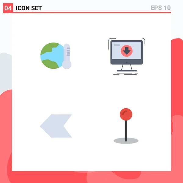User Interface Pack Basic Flat Icons Earth Game Hot Content — Stockový vektor