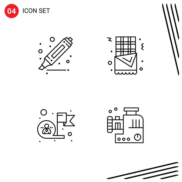 Universal Icon Symbols Group Modern Filledline Flat Színek Rajz Siker — Stock Vector