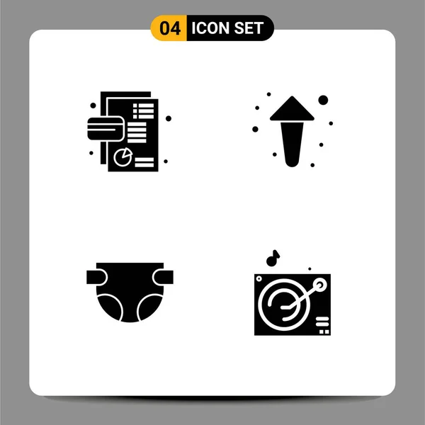 Stock Vector Icon Pack Mit Zeilenzeichen Und Symbolen Für Unternehmen — Stockvektor