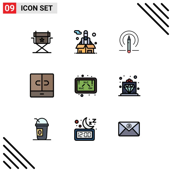 Stock Vector Icon Pack Sinais Linha Símbolos Para Fórmula Química — Vetor de Stock