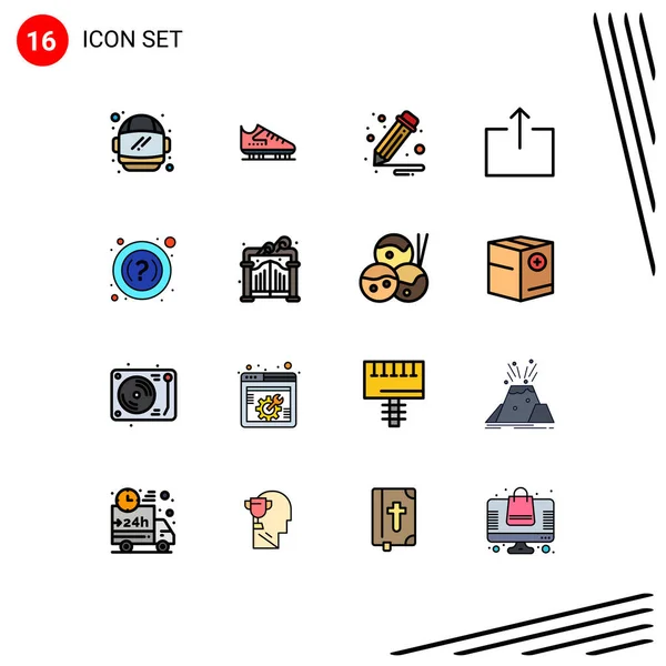 Conjunto Iconos Interfaz Usuario Moderna Símbolos Signos Para Puerta Ayuda — Vector de stock