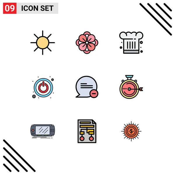 Universal Icon Symbols Group Modern Filledline Flat Colors Less Chat — Stockový vektor