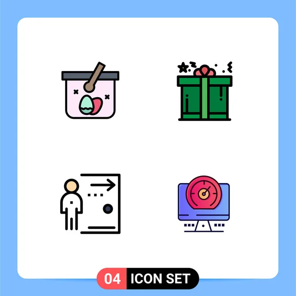 一套四套适用于篮子 工作可编辑向量设计元素的商用滤色片套件 — 图库矢量图片