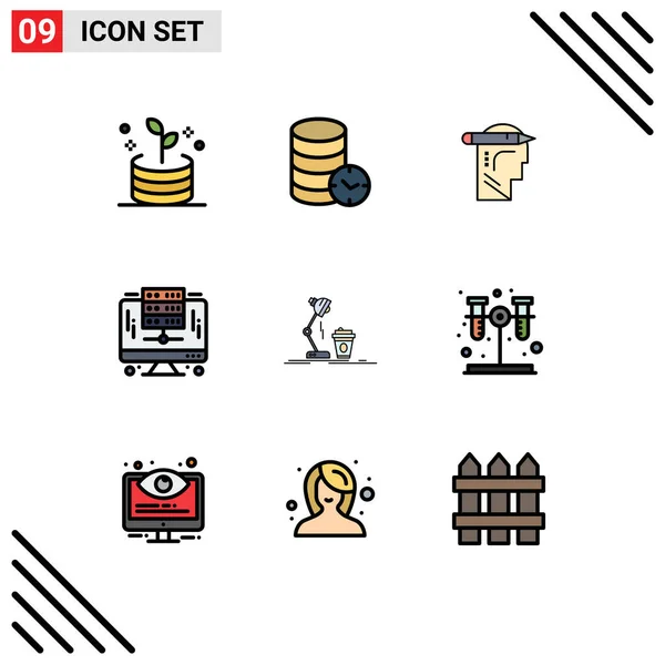 Stock Vector Icon Pack Signos Símbolos Línea Para Diseño Servidor — Vector de stock