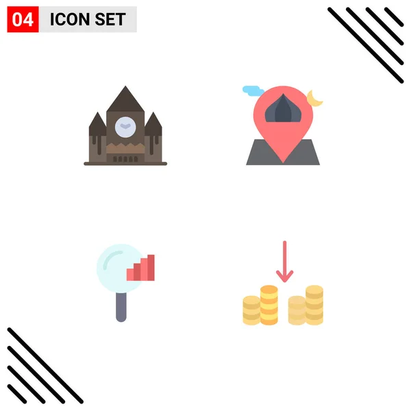 Set Iconos Planos Comerciales Pack Para Canada Encontrar Punto Referencia — Vector de stock