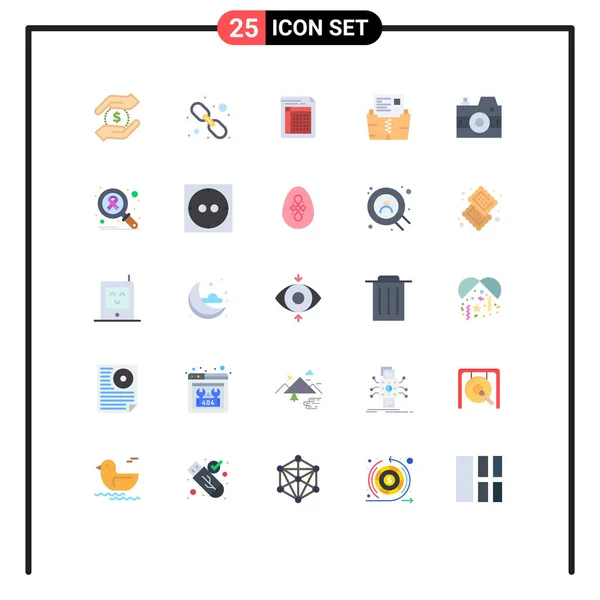 Universal Icon Symbols Group Modern Flat Colors Data Sheet Audit — Διανυσματικό Αρχείο