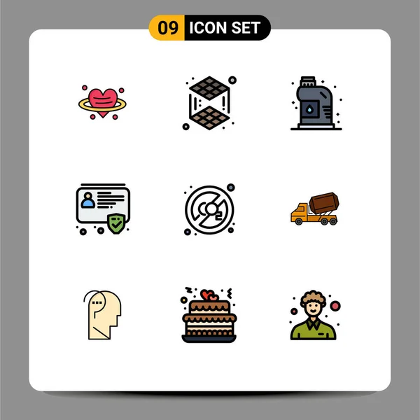 Creative Icons Modern Signs Sysymbols Pollution Mechanical Security Badge Editable — Vector de stock