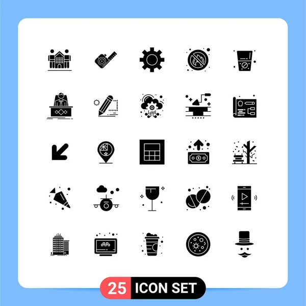 一组25个现代Ui图标 用于水 战斗机可编辑向量设计元素的符号符号 — 图库矢量图片