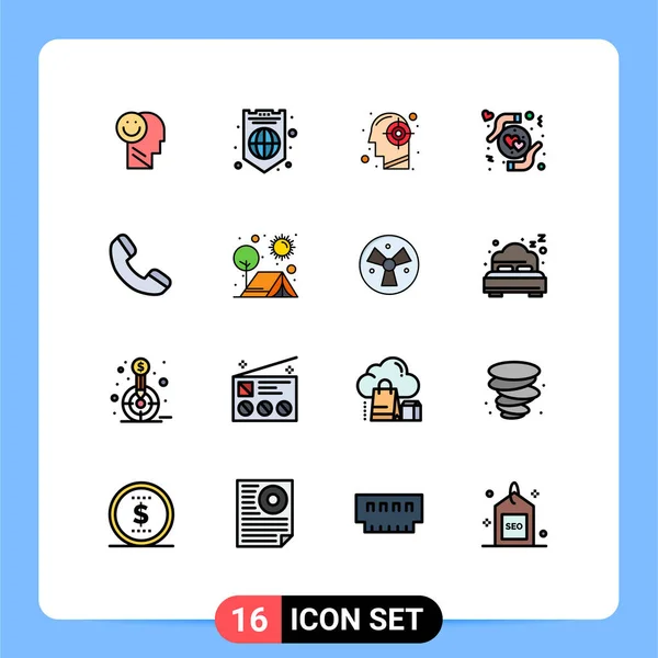 Universal Icon Symbols Group Modern Flat Color Plné Čáry Srdce — Stockový vektor