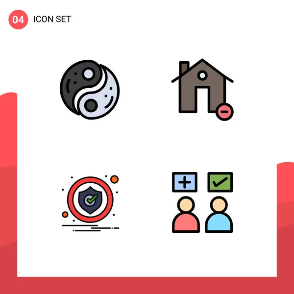 Universal Icon Symbols Group Modern Filledline Flat Colors Polarity Yang — Archivo Imágenes Vectoriales