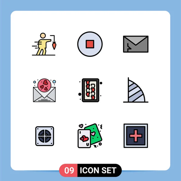 Creative Icons Modern Signs Symbols Board Wedding Infected Mail Heart — Stock Vector