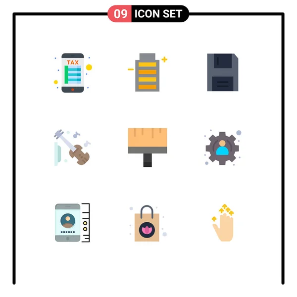 Stock Vector Icon Pack Mit Zeilenzeichen Und Symbolen Für Pinsel — Stockvektor