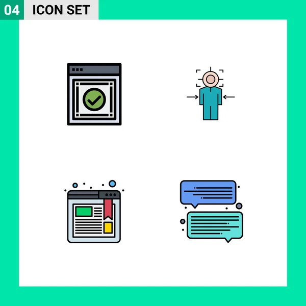 Creative Icons Modern Signs Sysymbols Message Goal Web Focus Browser — Archivo Imágenes Vectoriales