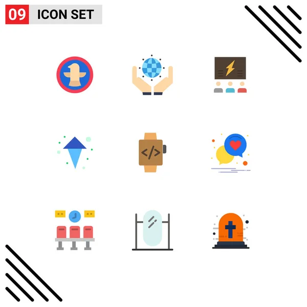 Stock Pack Iconos Vectoriales Líneas Signos Símbolos Para Arriba Flecha — Vector de stock