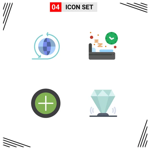 User Interface Flat Icon Pack Modern Signs Symbols Global Business — Stockový vektor